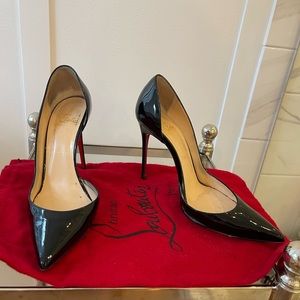 Christian Louboutin 7.5 Black patent leather 4 inch heels includes dust bag.